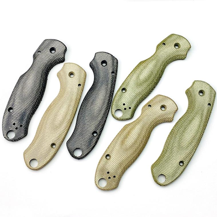 Micarta Spyderco Scales Paramilitary 3 C223 Handle Knife Parts - Image 7