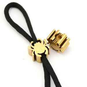 Spyderco Lanyard Spider Knife bead Gold Paracord Brass EDC