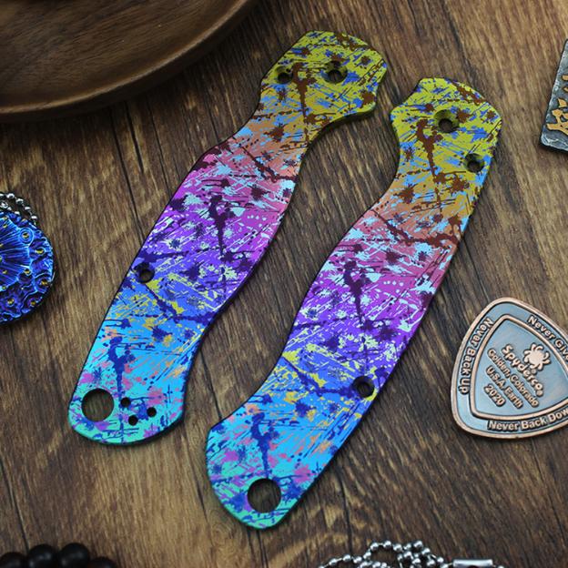 Spyderco Para Military 2 Titanium Scales C81 Japanese Hannaya Handle - Image 13