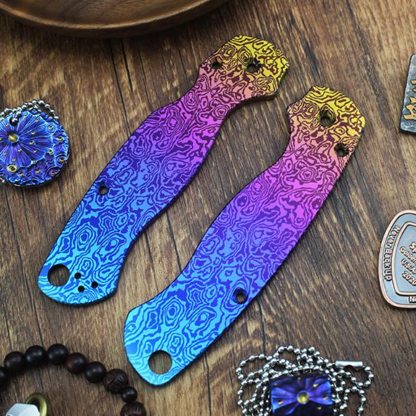 Spyderco Para Military 2 Titanium Scales C81 Japanese Hannaya Handle - Image 15