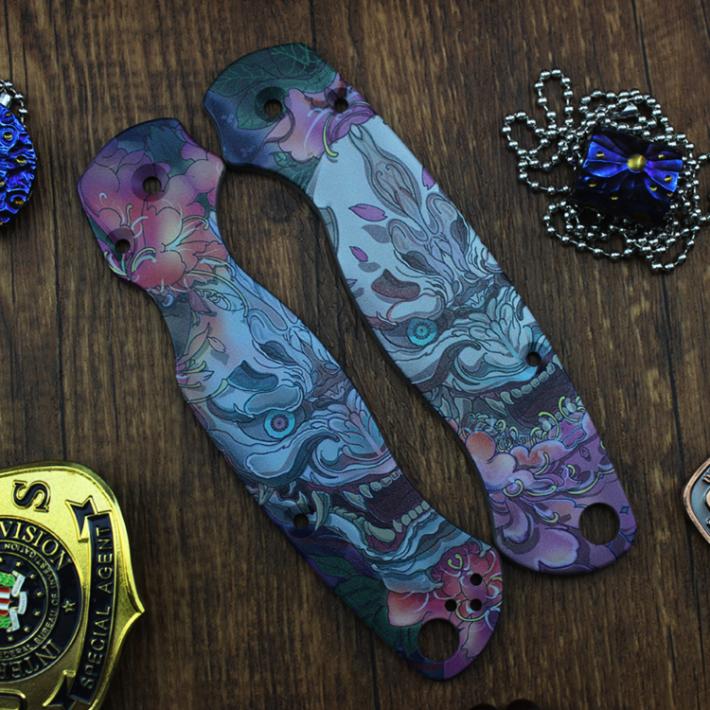 Spyderco Para Military 2 Titanium Scales C81 Japanese Hannaya Handle - Image 17