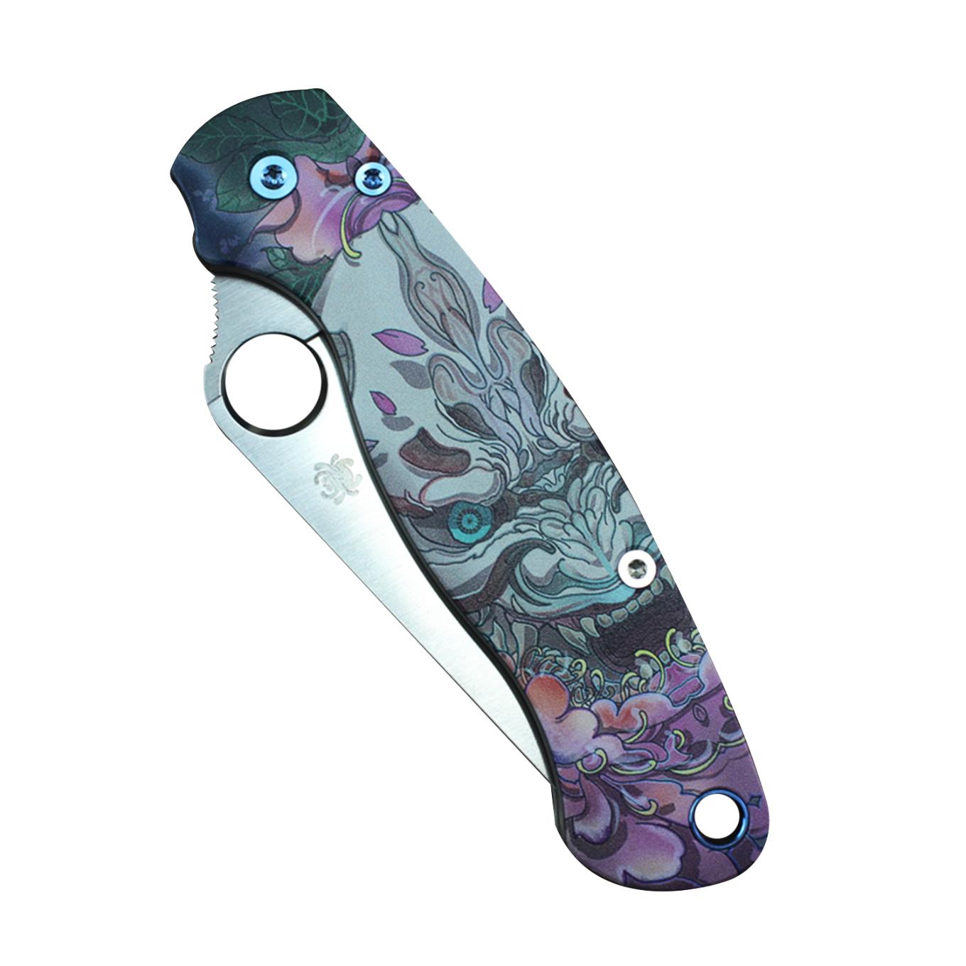 Spyderco Para Military 2 Titanium Scales C81 Japanese Hannaya Handle - Image 18