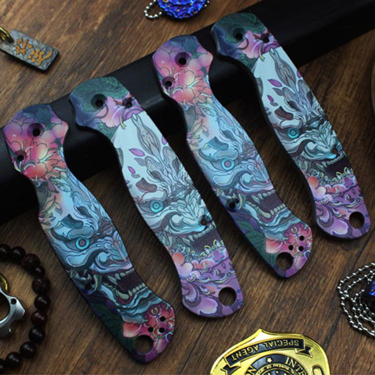 Spyderco Para Military 2 Titanium Scales C81 Japanese Hannaya Handle - Image 19