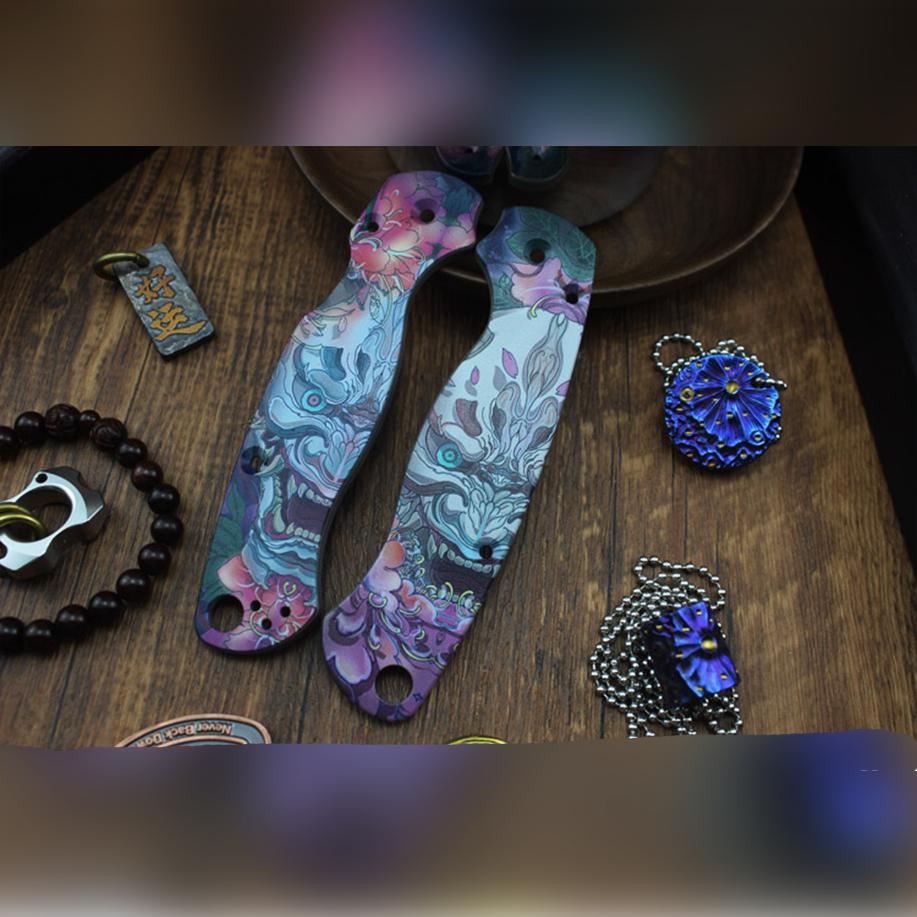 Spyderco Para Military 2 Titanium Scales C81 Japanese Hannaya Handle - Image 2