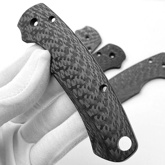 Spyderco Paramilitary 2 Para 2 C81 PM2 3K Carbon Fiber Grips Handle Grips - Image 6