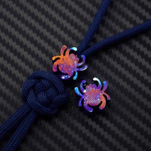 Spyderco Lanyard Titanium Spider bead Paracord Brass Knife EDC