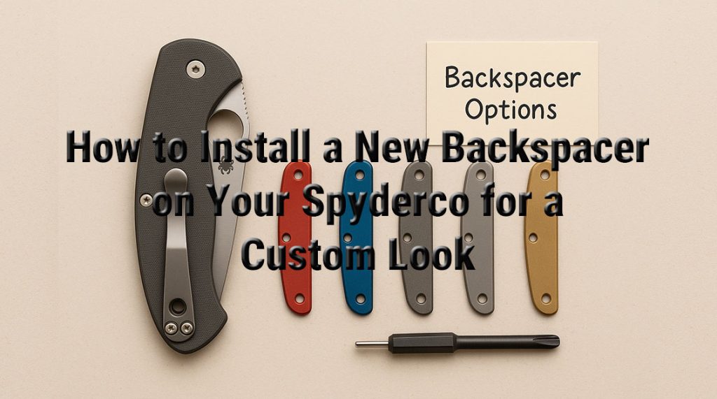 Spyderco knife disassembled with a custom backspacer ready for installation