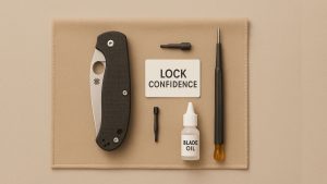 Adjusting a Spyderco lockbar with a clamp for better lock engagement