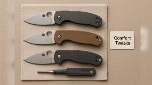 Modified Spyderco knife with custom scales and ergonomic tweaks