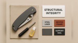 Repairing bent Spyderco liners with careful reshaping on a padded vise