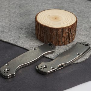 Spyderco C81 Stonewash Titanium Scale Handle Para Military 2 PM2