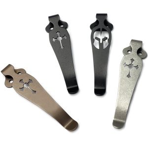 Spartan Back Clip Titanium Pocket Knife Clip for Spiderco C81 C10