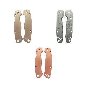 Spyderco C81 C240 Smock Titanium Copper Brass Scale Handle Para Military 2 PM2