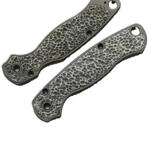 Spyderco C81 TC21 Titanium & Sterling Silver Inlaid Handle Scale Para Military 2 PM2