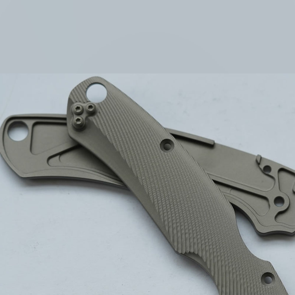 Spyderco C81 Titanium Texture Handle Scale Para Military 2 PM2 Aftermarket Part - Image 5