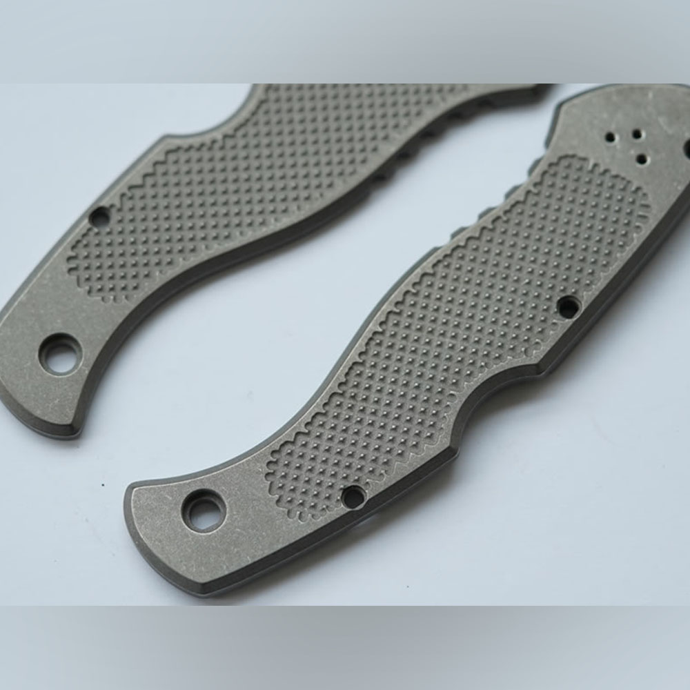 Titanium Anti Slip High End Scale Handle for Spyderco C12 Civilian TC21 - Image 3