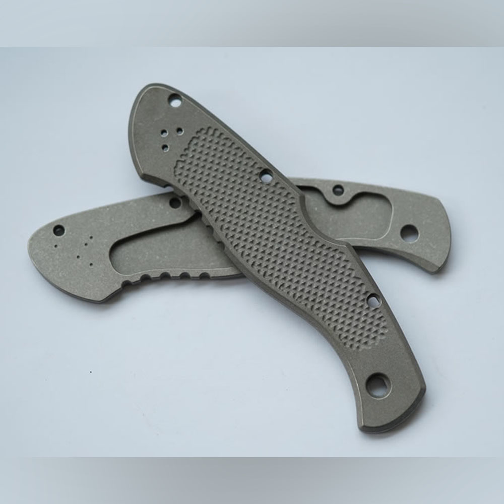 Titanium Anti Slip High End Scale Handle for Spyderco C12 Civilian TC21 - Image 5